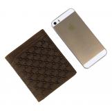 8099R Genuine Crazy Horse Leather Brand Flower Men's Pocket Wallet