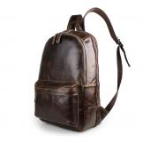7273Q Chocolate Men's Genuine Vintage Leather Backpack Big Capacity Journey Rucksack 