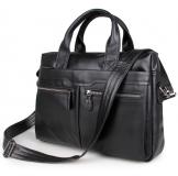 7122A-1 Black Vintage Leather Mens Laptop Bag Messenger Handbag China Supplier