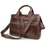 7122C-1 Genuine Vintage Leather Mens Dark Coffee Briefcase Laptop Bag Messenger Handbag