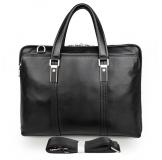 7326A Black Genuine Leather New Model 15 Inches Laptop Bag 