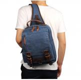9031K Blue Canvas Chest Bag Shoulder Bag Backpack