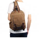 9031C Coffee Canvas Chest Bag Sling Bag for Boy