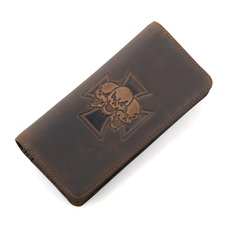 8116R J.M.D Brand New Products 2016 Genuine Leather Skull Pattern Clutch Bag Leather