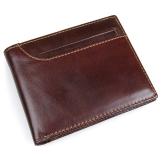 R-8104Q Coffee Men's Cow Leather RFID Card Holder China Supplier