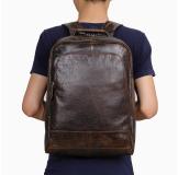 7347C JMD Brand 2016 New Products Genuine Cow Leather Mens Leather Backpack Laptop School Bag