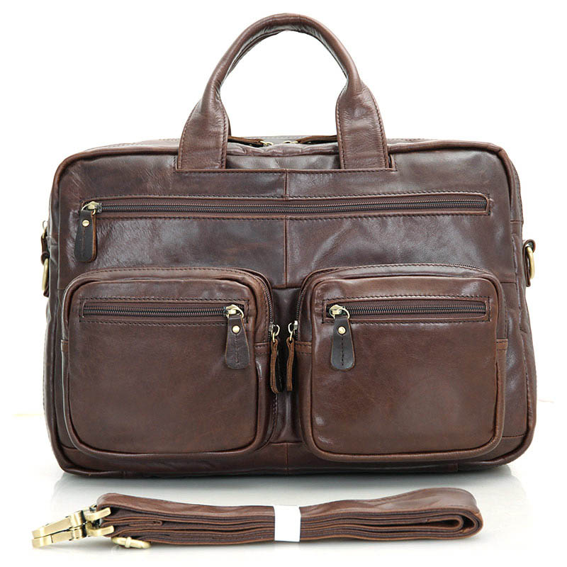 7231Q Hot Selling Brown Genuine Vintage Leather Men's Backpack Laptop Bag 