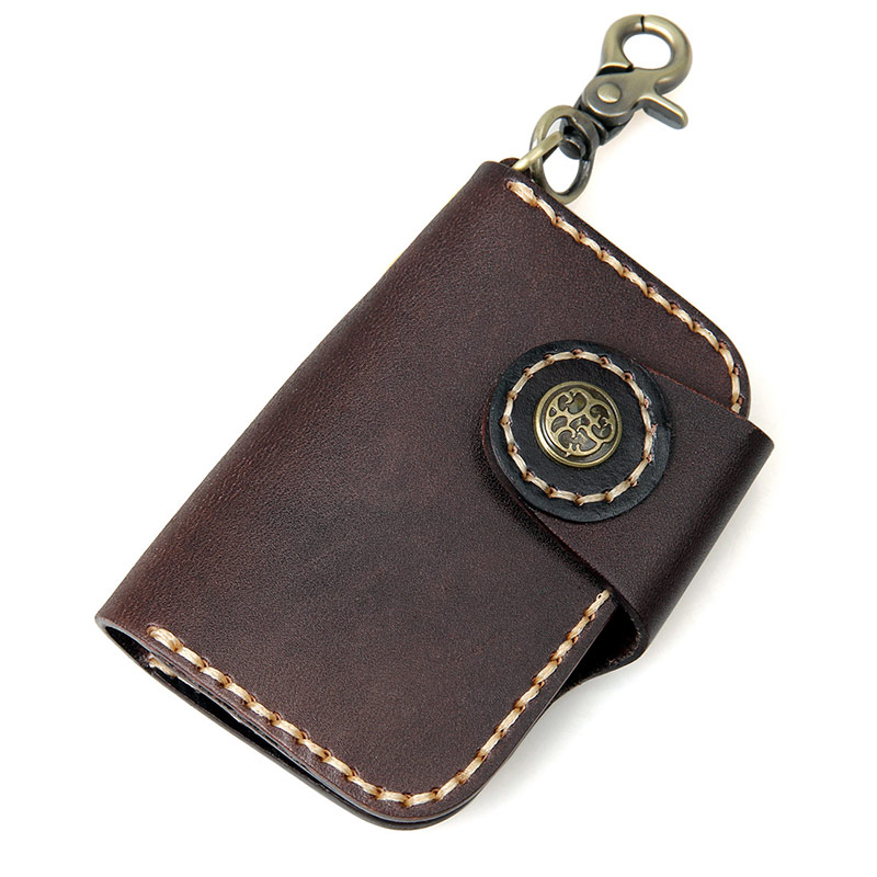 8131Q-1 Chocolate Hot Selling New Products Vegetable Leather Car Key Bag Manufacturer