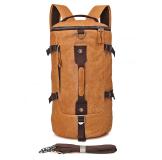 2003B Black Big Capacity Genuine Cow Leather Rucksack Travel Backpack