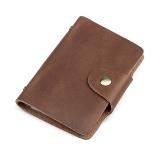 8079B Unisex Brown Color Crazy Horse Leather Card Holder