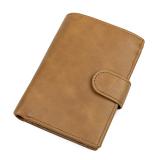 R-8129D Full Grain Cow Leather Tan Wallet RFID Card Holder 